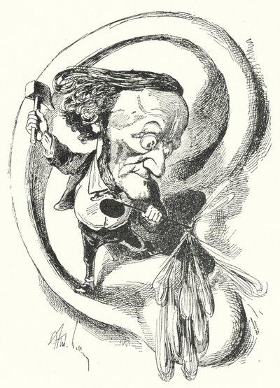 Caricatura del compositor alemán Richard Wagner de Andre Gill
