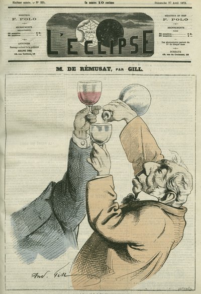 Caricatura de Charles de Remusat (1797-1875), filósofo y político francés. Portada en 