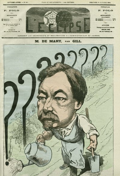 Caricatura de Francois Cesaire de Mahy (1830-1906), médico, periodista y político francés. Portada en "L