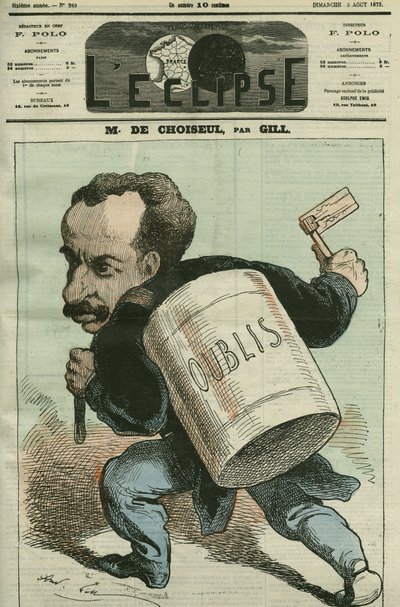 Caricatura de Horace por Choiseul-Praslin de Andre Gill