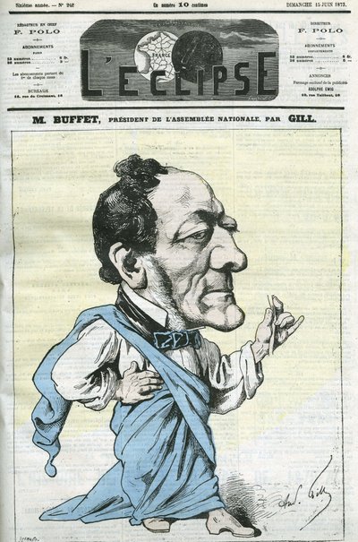 Caricatura de Louis-Joseph Buffet de Andre Gill