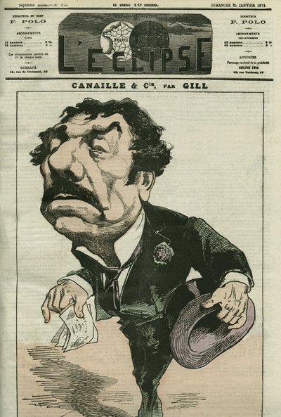 Caricatura de Paulin Menier, actor francés. Portada en “L