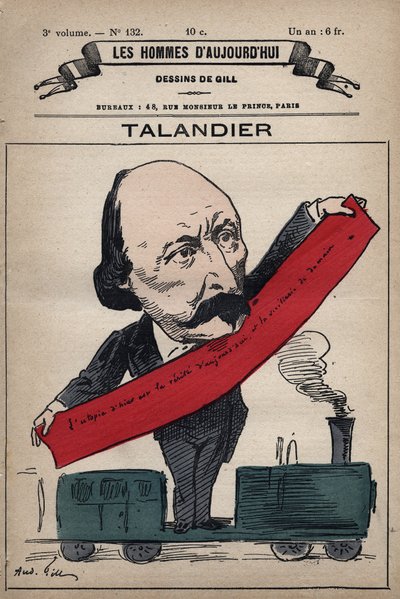 Caricatura de Alfred Talandier (1822-1890) político inglés de 