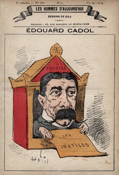 Caricatura de Edward Cadol (1831-1898) novelista inglés de 