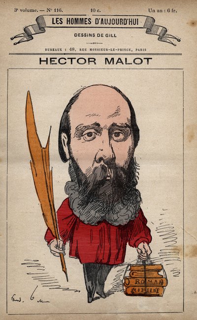 Caricatura de Hector Malot (1830-1907) de 