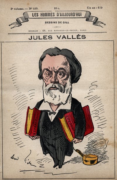 Caricatura de Jules Vallès (1832-1885) de 