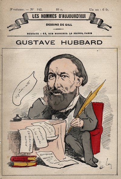 Caricatura de Nicolas Gustave Hubbard (1828-1888) economista político inglés de 