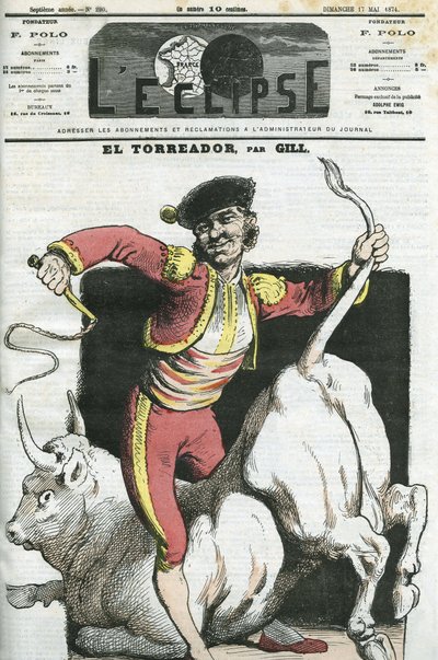 Caricatura de un torero. Portada en L