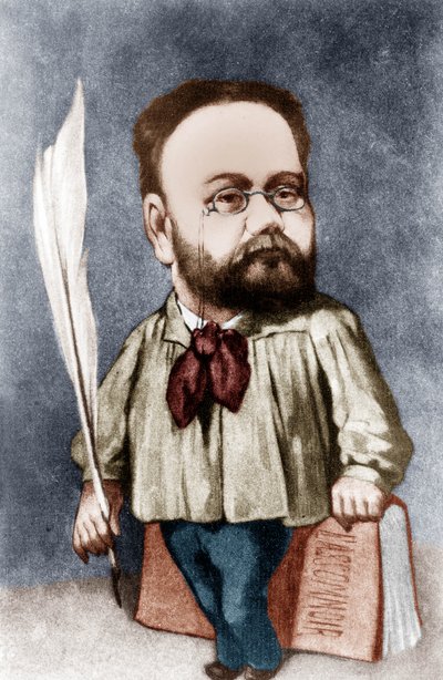 Caricatura del escritor francés Emile Zola (grabado) de Andre Gill