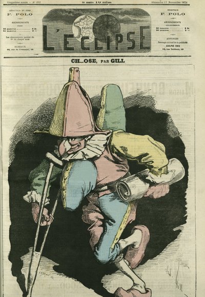Ch... se atreve, ilustración de un arlequín con una quilla y con un cuerno en el estómago y la espalda. Portada en “L
