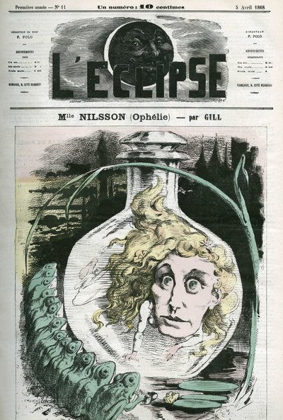 Christine Nilsson en el papel de Ofelia, cantante de ópera sueca. Portada en 