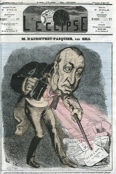 Edme Armand Gaston, Duque de Audiffret-Pasquier (1823-1905), político francés. Portada en “L