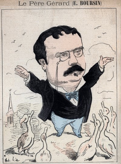 Elphège Boursin (1836-1891) periodista, ensayista político, hombre de letras e historiador - caricatura por André Gill en "Les Hommes d