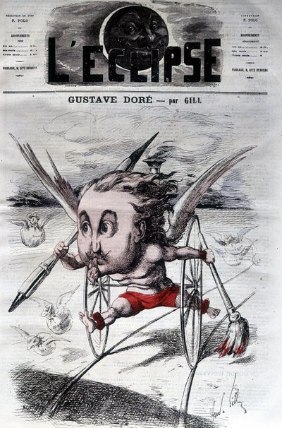 Gustave Doré. Dibujante y pintor francés (1832-1883). Caricatura de DeGill. El eclipse de Andre Gill