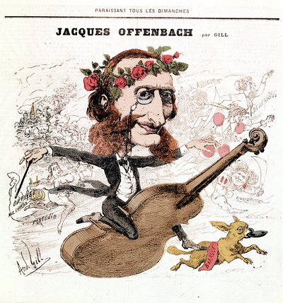 Jacques Offenbach (1819 - 1880), caricatura por Gill de Andre Gill