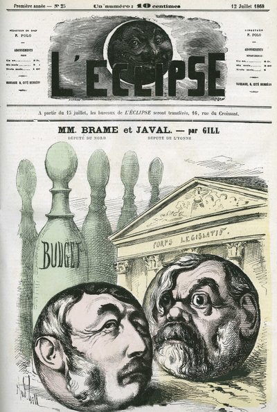 Jules Louis Joseph Brame (1808-1878) político francés y Louis Emile Javal (1839-1907), político francés. Portada en 