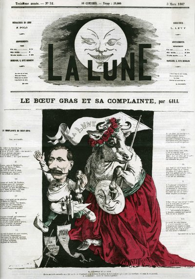 Le Beeuf gras et sa lamentte de Andre Gill