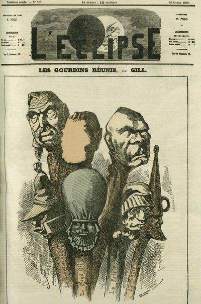 Les Gourdins reunidos, creación de un nuevo diario satírico. Portada en "L