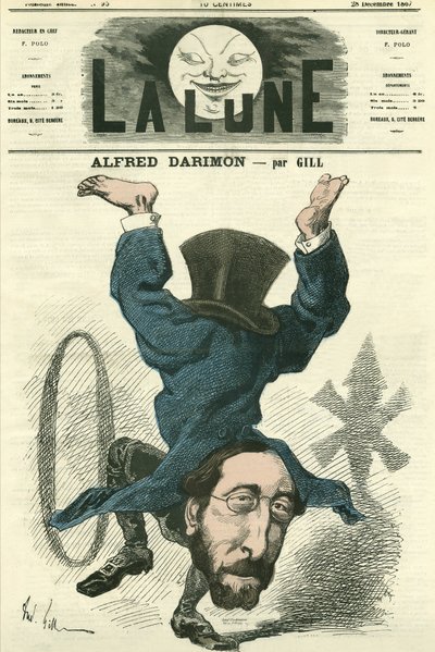 Retrato de Alfred Darimon (1819-1902), político francés. Caricatura de Gill, en “La Lune”, 28 de diciembre de Andre Gill