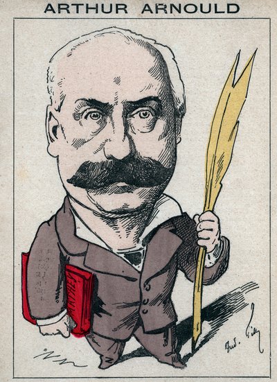 Retrato de Arthur Arnould, periodista y político francés, participó activamente en la Comuna de París - Caricatura de André Gill en “Les Hommes d