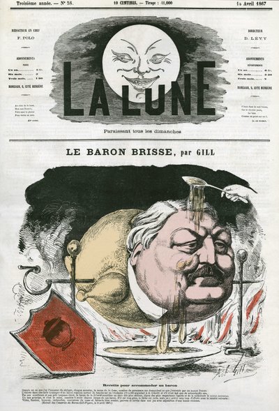 Retrato del Barón Brisse, periodista gastronómico francés de Andre Gill