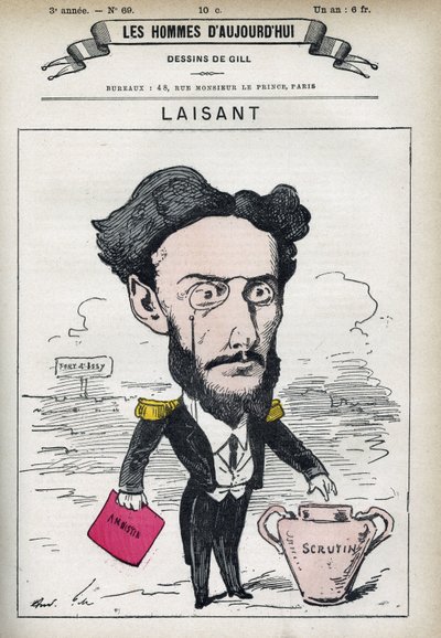 Retrato de Charles-Ange Laisant (1841-1893), científico y político francés. Caricatura de Gill, París de Andre Gill