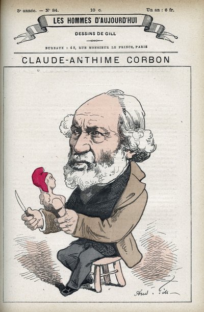 Retrato de Claude Anthime Corbon (1808-1891), senador francés. Caricatura de Gill en 