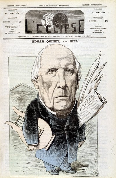 Retrato de Edgar Quinet, historiador francés (1803-1875). En L