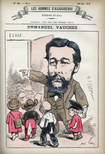 Retrato de Emmanuel Vauchez, político francés. Caricatura de Gill, París de Andre Gill