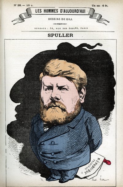 Retrato de Eugene Spuller (1835-1896), político y abogado francés. Caricatura por Gill, en “Les Homme d