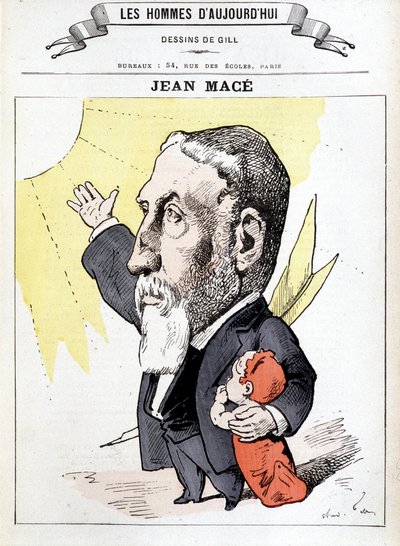 Retrato de Jean Macé, pedagogo francés, fundador de la Liga de la Enseñanza (1815-1894). en 