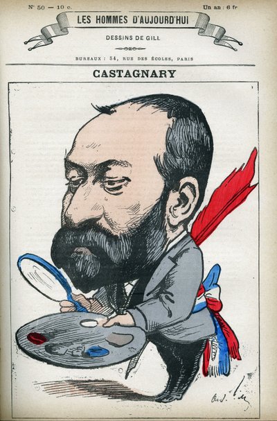 Retrato de Jules Castagnary (1830-1888), político, abogado, periodista, aficionado y crítico de arte francés. Caricatura por Gill, París de Andre Gill