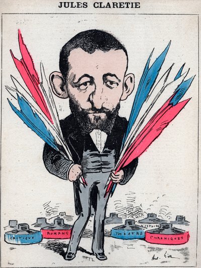 Retrato de Jules Claretie (1840-1913), novelista, dramaturgo y crítico francés - Caricatura de André Gill, en “Les Hommes d