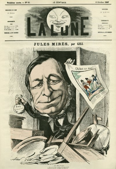 Retrato de Jules Mires (1809-1871), industrial francés. Caricatura de Gill, en 