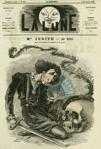 Retrato de Madame Judith (1827-?), actriz francesa. Caricatura de Gill, en 