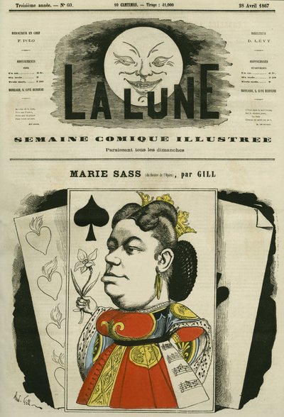 Retrato de Marie Sass, cantante del Teatro de la Ópera de Andre Gill