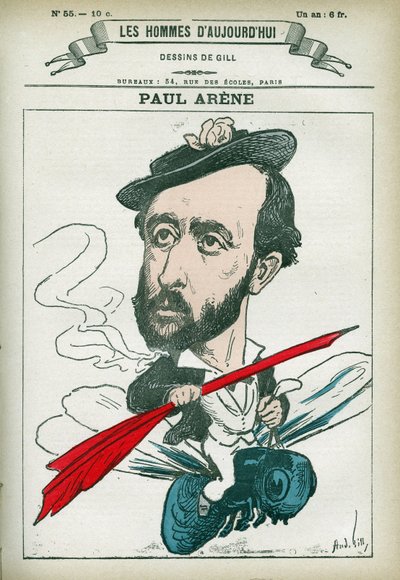 Retrato de Paul Arene (1843-1896), poeta y escritor francés. Caricatura por Gill, París de Andre Gill