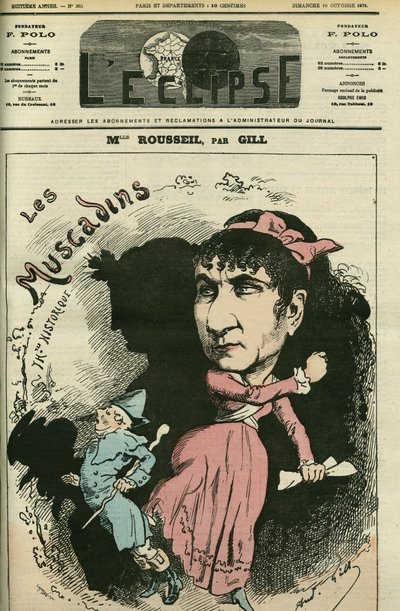 Retrato de Roselia Rousseil, cantante francesa, actuó en la Comédie Française. Portada en "L