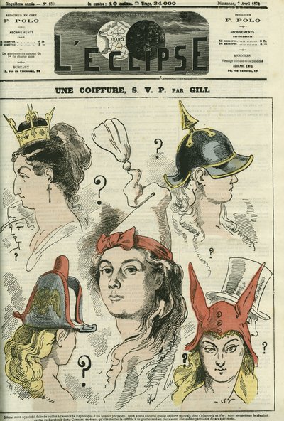 ¿Debe un peinado, por favor, la República ser peinada al estilo realista, prusiano, bonapartista o revolucionario según la censura? Portada en “L
