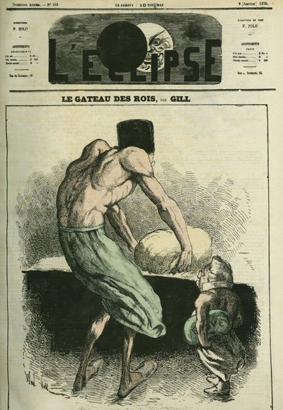 El pastel de los reyes, uno amasa la pasta, el otro sostiene el haba. Portada en “L