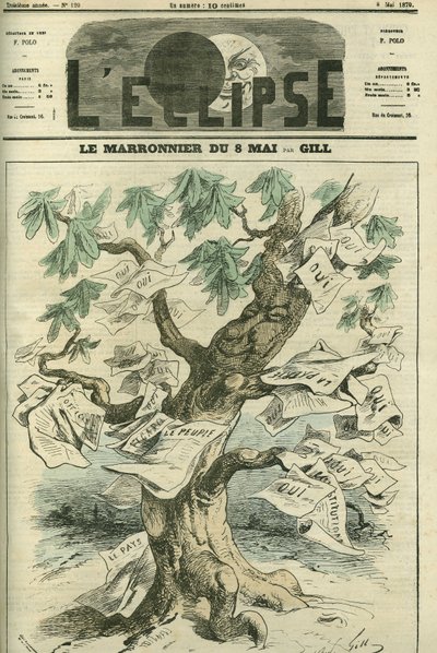 El castaño del 8 de mayo, el Senado aprueba por plebiscito, establece la responsabilidad de los ministros ante el Cuerpo Legislativo. Portada en "L