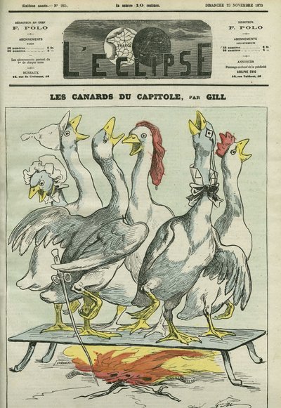 Los patos del Capitolio, caricatura de los periódicos 