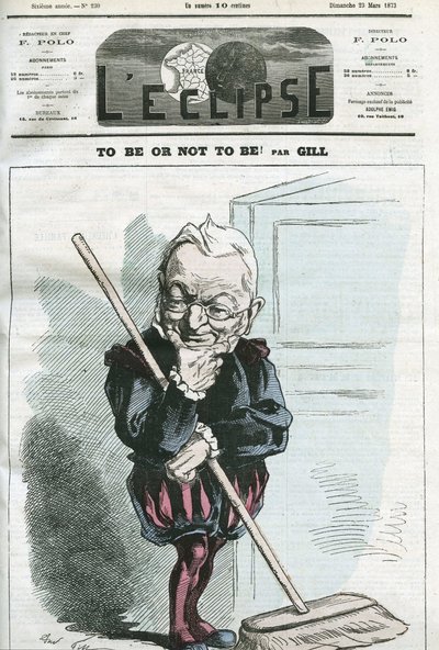 Ser o no ser, caricatura de Adolphe Thiers (1797-1877), estadista francés. Portada en “L