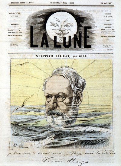 Victor Hugo - por Gill, en “La Lune” del 19/05/1867 de Andre Gill