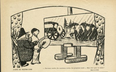 Ilustración de André Helle (1875-1945) en Le Smile, nº 12, 20/03/13 - La opinión del cubo maestro - Arte, Vanguardia, Cubismo de Andre Helle