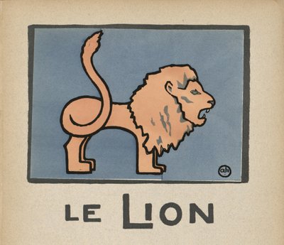 Le Lion" Ilustración infantil de un león de Andre Helle