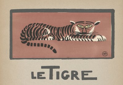 Le Tigre" Ilustración infantil de un tigre de Andre Helle