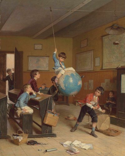 La vuelta al mundo, c. Década de 1860 (óleo sobre tabla) de André Henri Dargelas