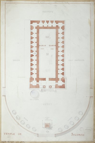 Plano del Templo de Salomón en Jerusalén, mediados del siglo XIX de Andre Lenoir