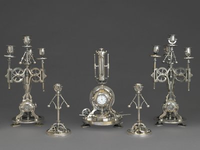 Reloj, Parte de un Conjunto de Cinco Piezas, c.1880 de Andre Romain Guilmet